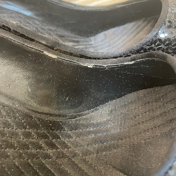 ENZO ANGIOLINI UEC Women’s Size 9.5 Black peep toe stiletto heel pumps sequins - Picture 12 of 12